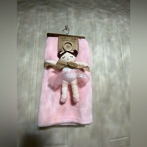 Pink Plush Blanket with Angel Doll